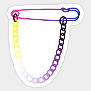 Non-Binary Bisexual Safety Pin Sticker